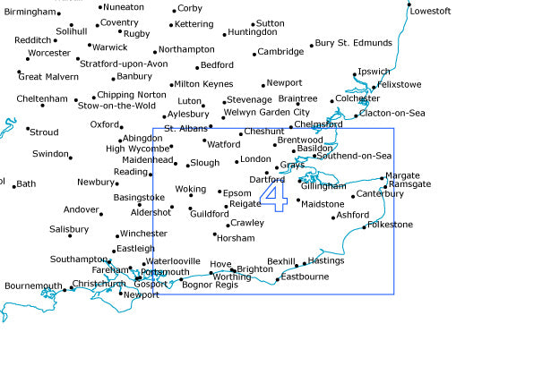 Postcode Sector Map - (S4) - South East England - Editable GeoPDF