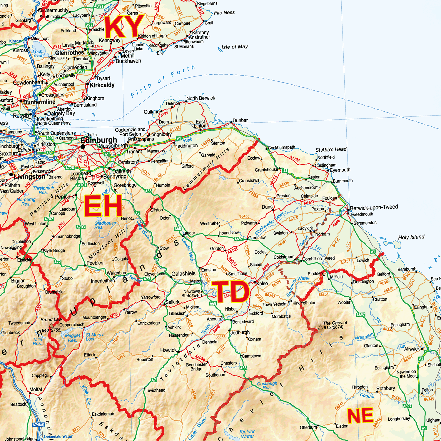 Scotland Postcode Areas Wall Map - (AR1)