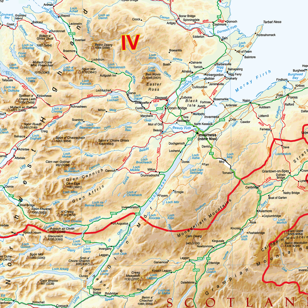 Scotland Postcode Areas Wall Map - (AR1)