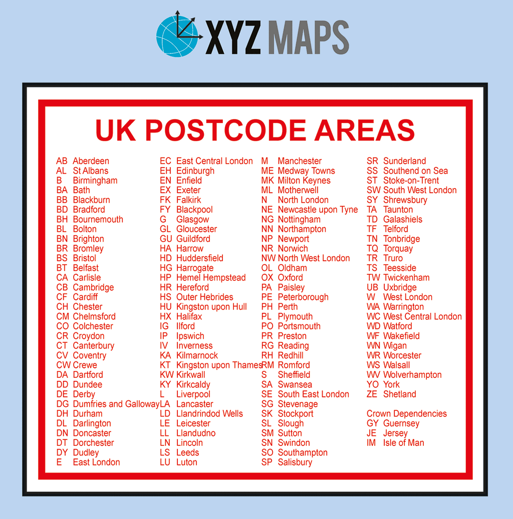 Alstcode Map UK Postcode Map, Postcode Map of United Kingdom, UK Postcodes – XYZ Maps