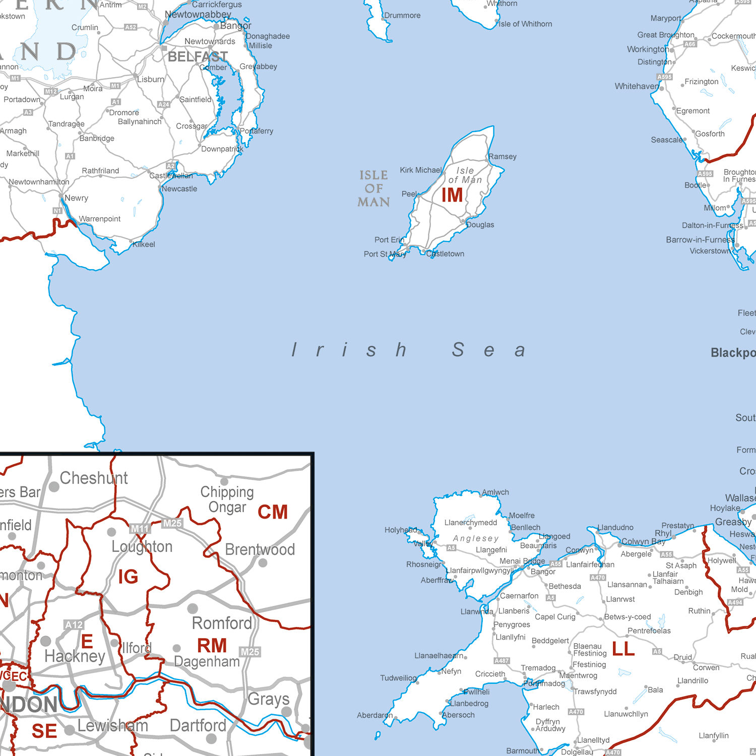UK Postcode Map, Postcode Map of United Kingdom, UK Postcodes - (AR3-AR4)