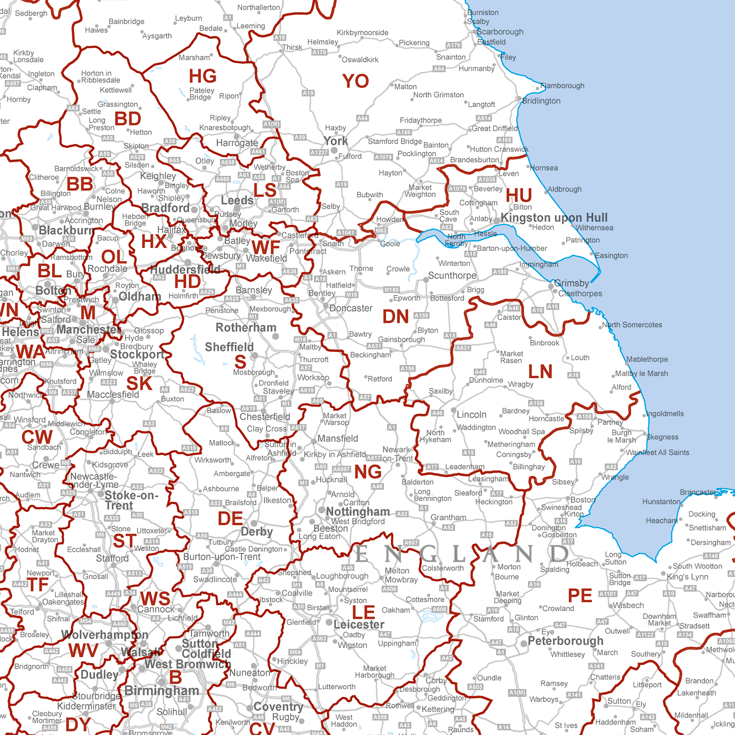 UK Postcode Map, Postcode Map of United Kingdom, UK Postcodes - (AR3-AR4)
