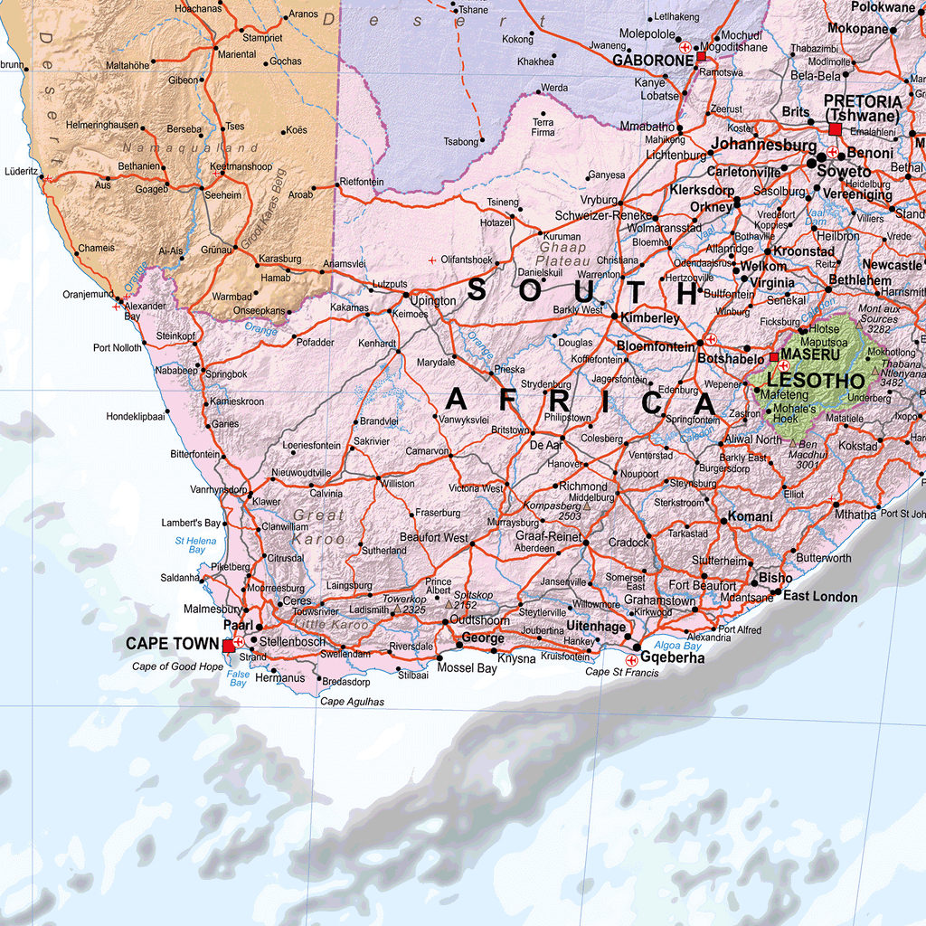 Africa Political Wall Map, Map of Africa