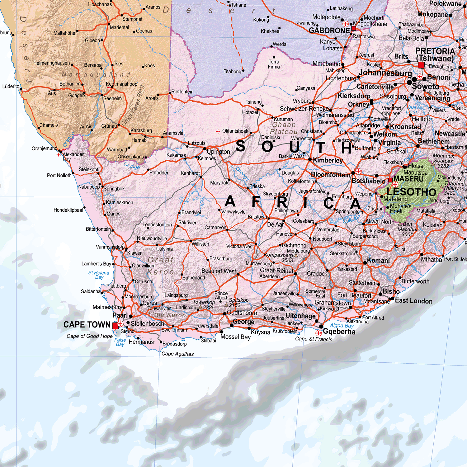 Africa Political Wall Map, Map of Africa