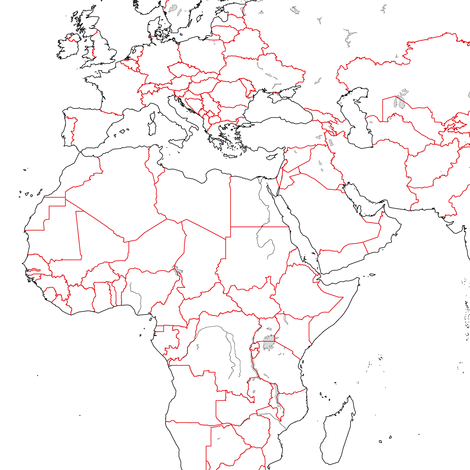 Blank World Map, Outline of the World