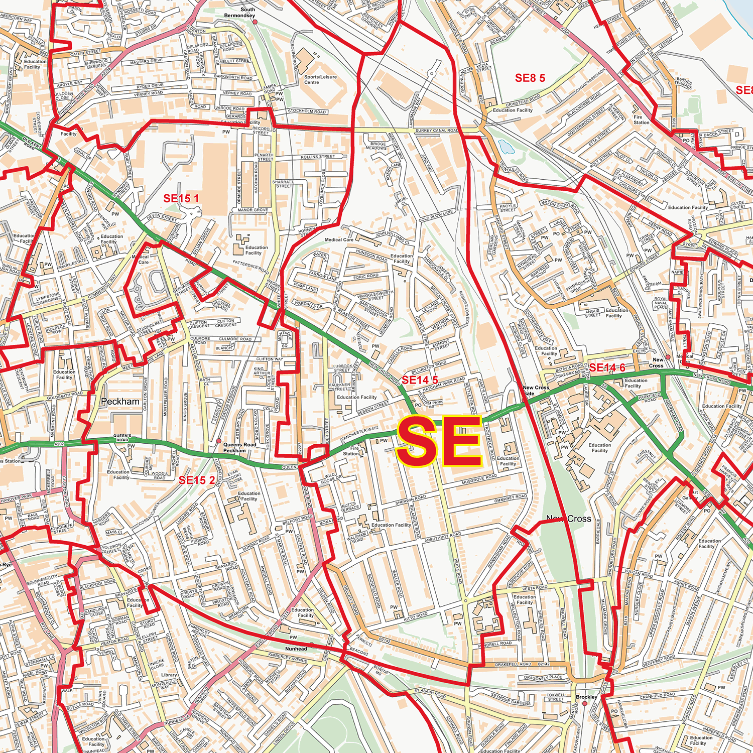 London City Centre Postcode Sectors Wall Map - (C1)