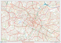 Birmingham City Centre Postcode Sectors Wall Map - (C4)