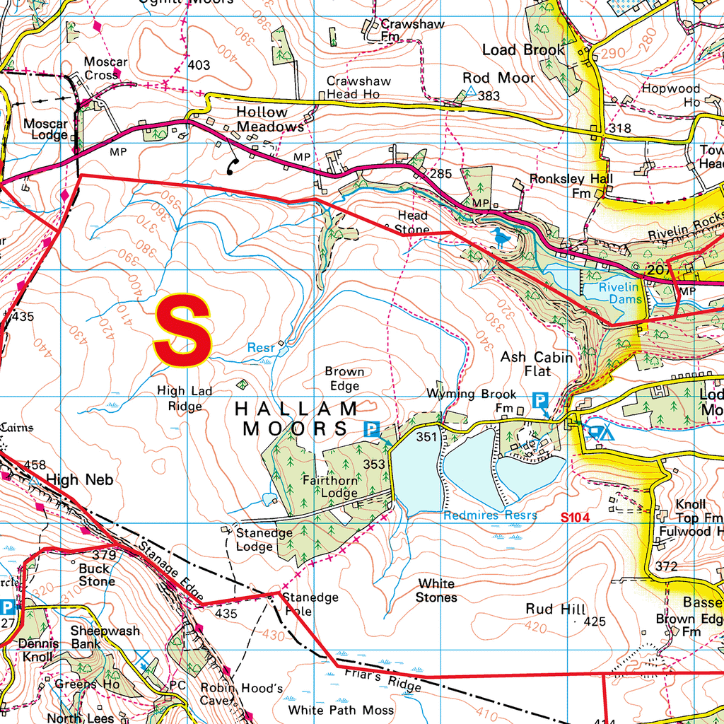 Greater Sheffield Postcode Sectors Wall Map- (C8)