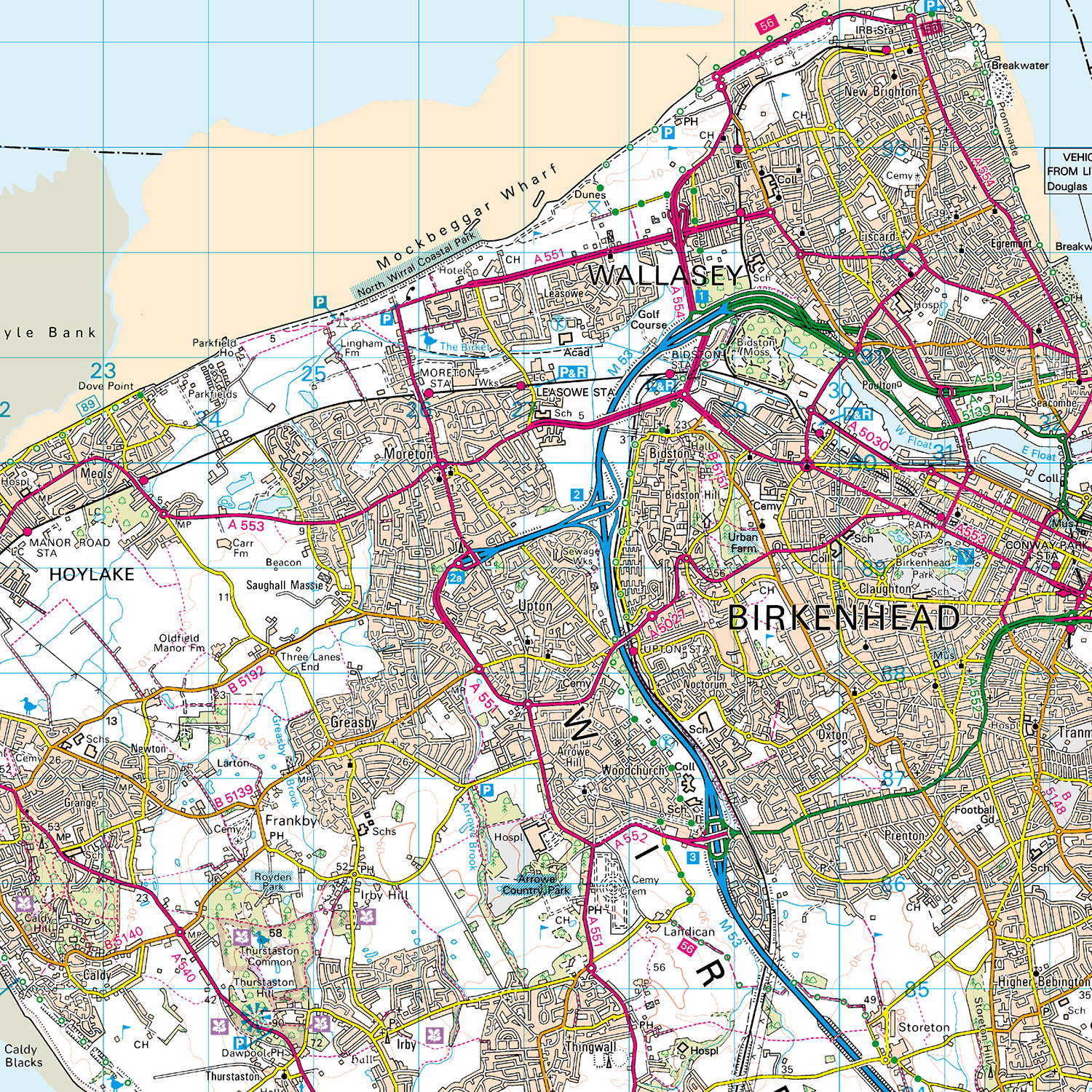 Merseyside County Map - (CY27)