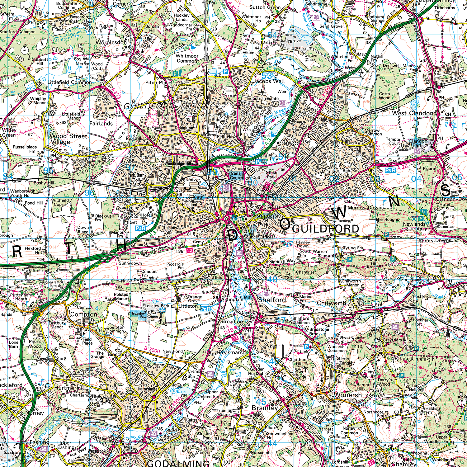 Surrey County Map - (CY40)