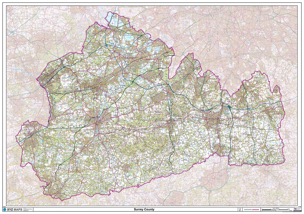Surrey County Map - (CY40)