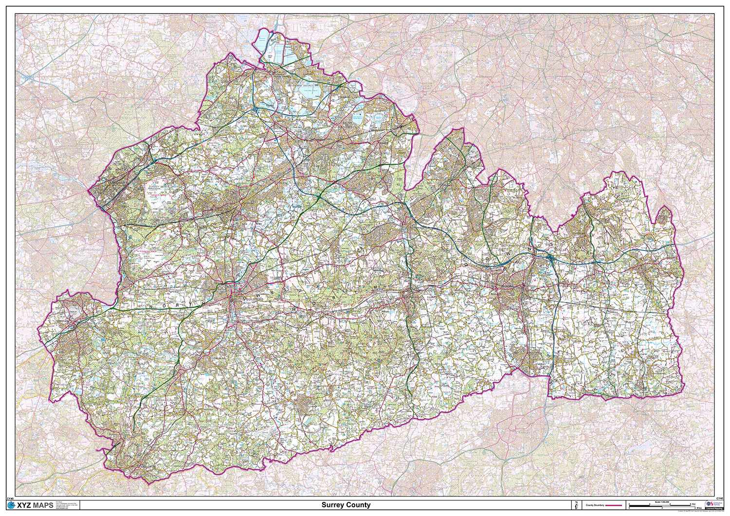 Surrey County Map - (CY40)