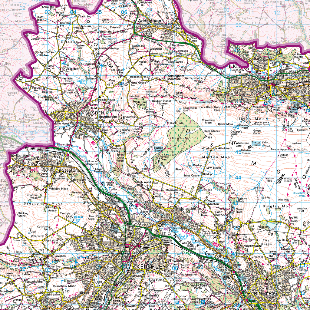 West Yorkshire County Map - (CY45)