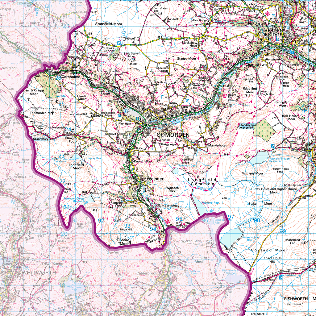 West Yorkshire County Map - (CY45)