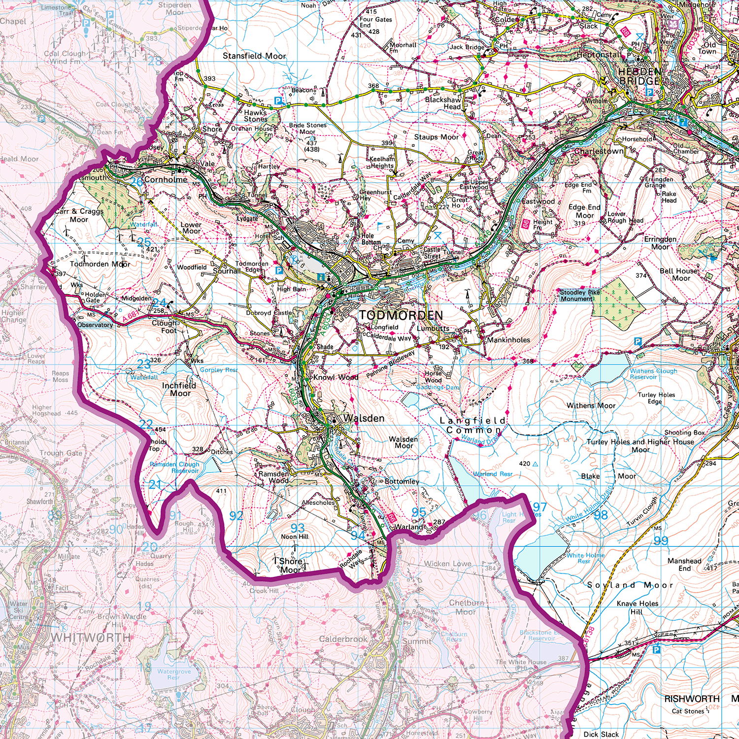 West Yorkshire County Map - (CY45)