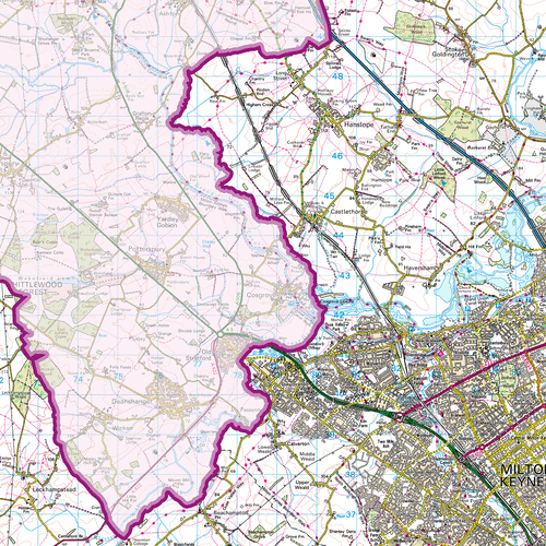 Buckinghamshire County Map - (CY4)