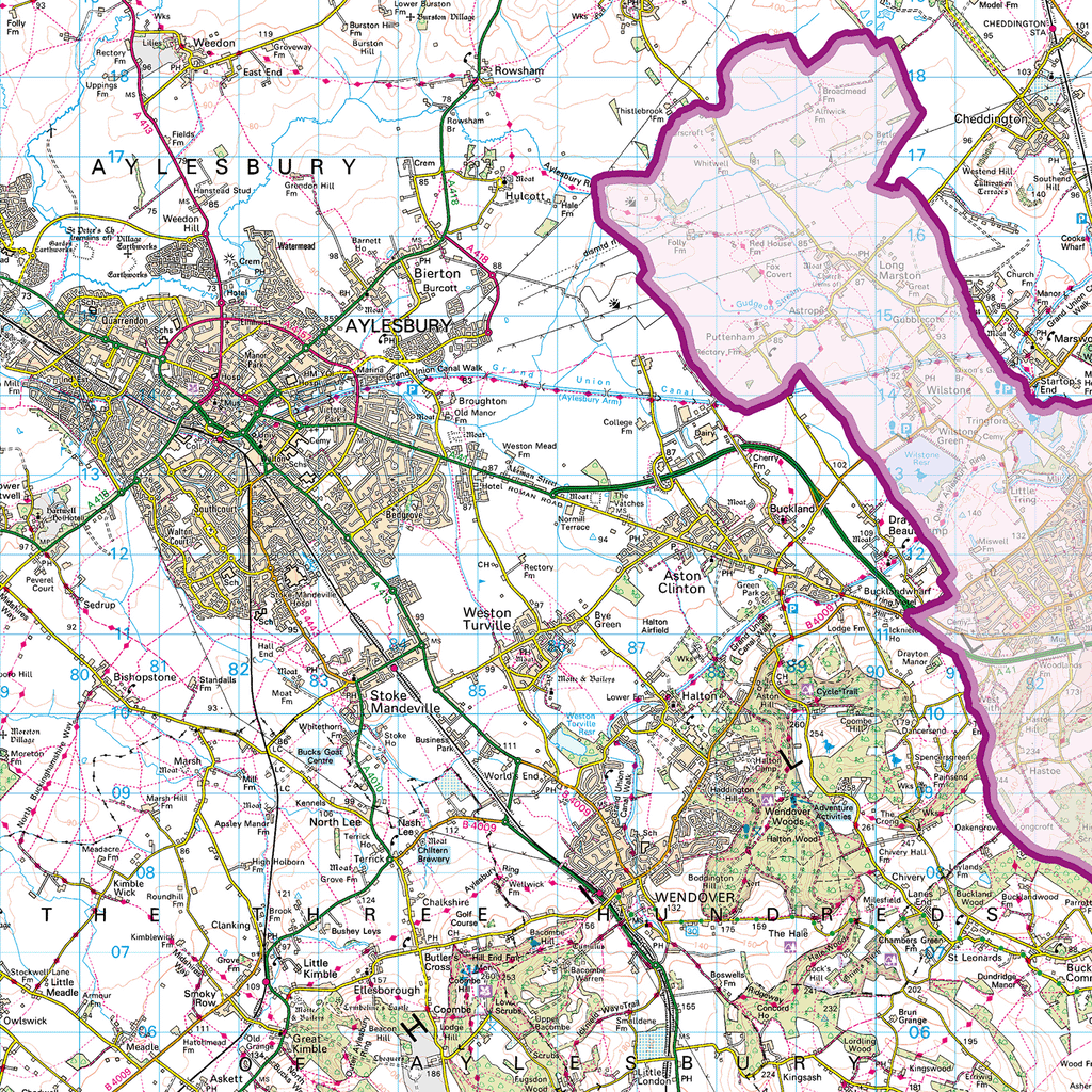 Buckinghamshire County Map - (CY4)