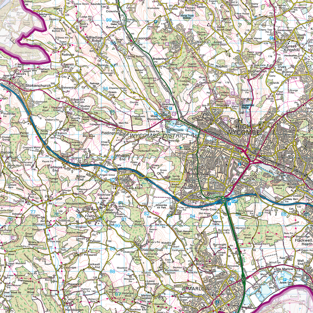 Buckinghamshire County Map - (CY4)