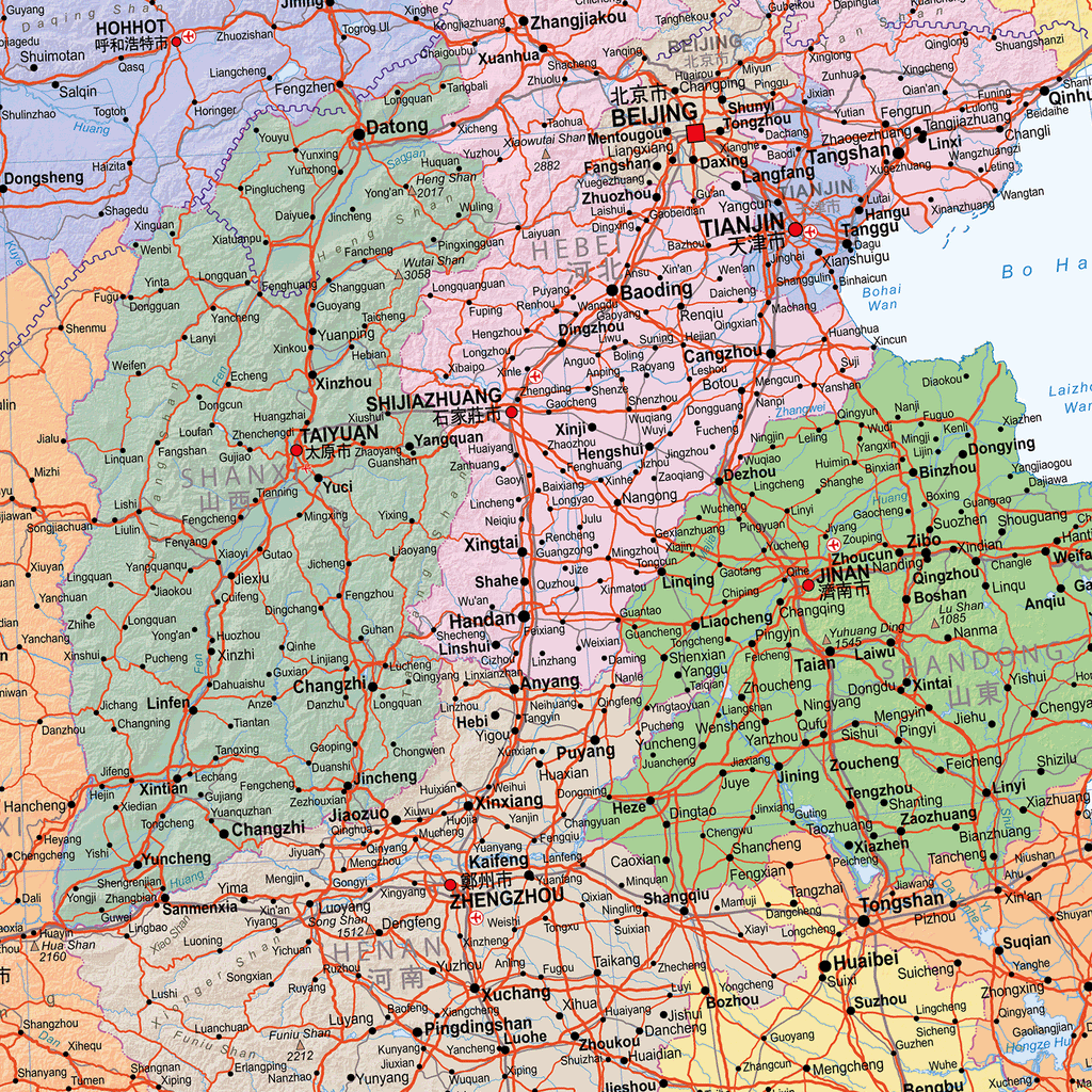 China Political Wall Map, Map of China