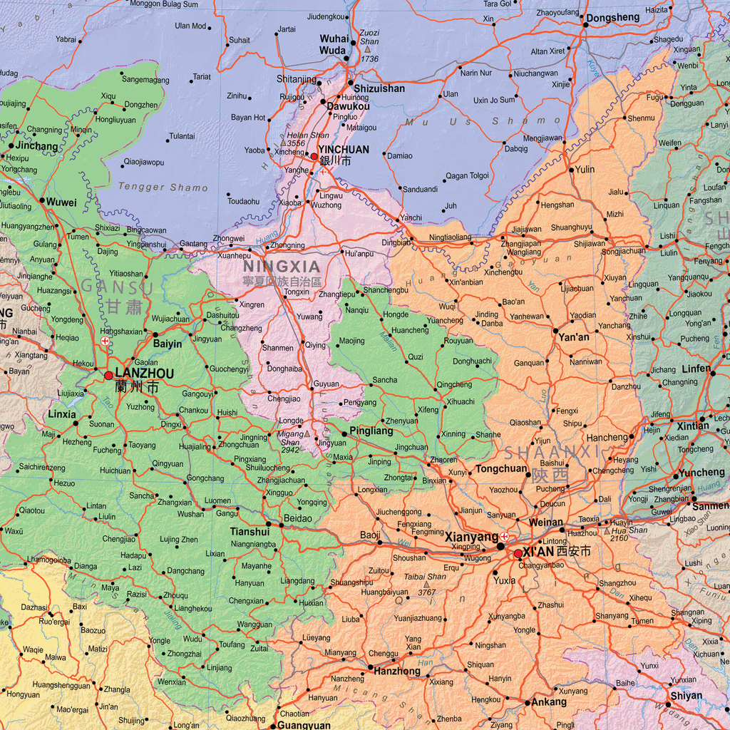 China Political Wall Map, Map of China