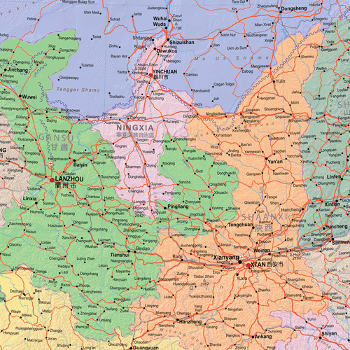 China Political Wall Map, Map of China