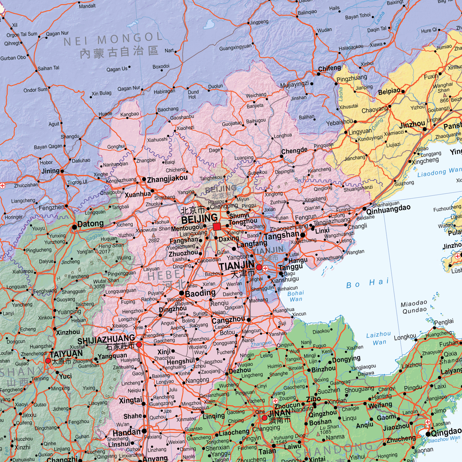 China Political Wall Map, Map of China