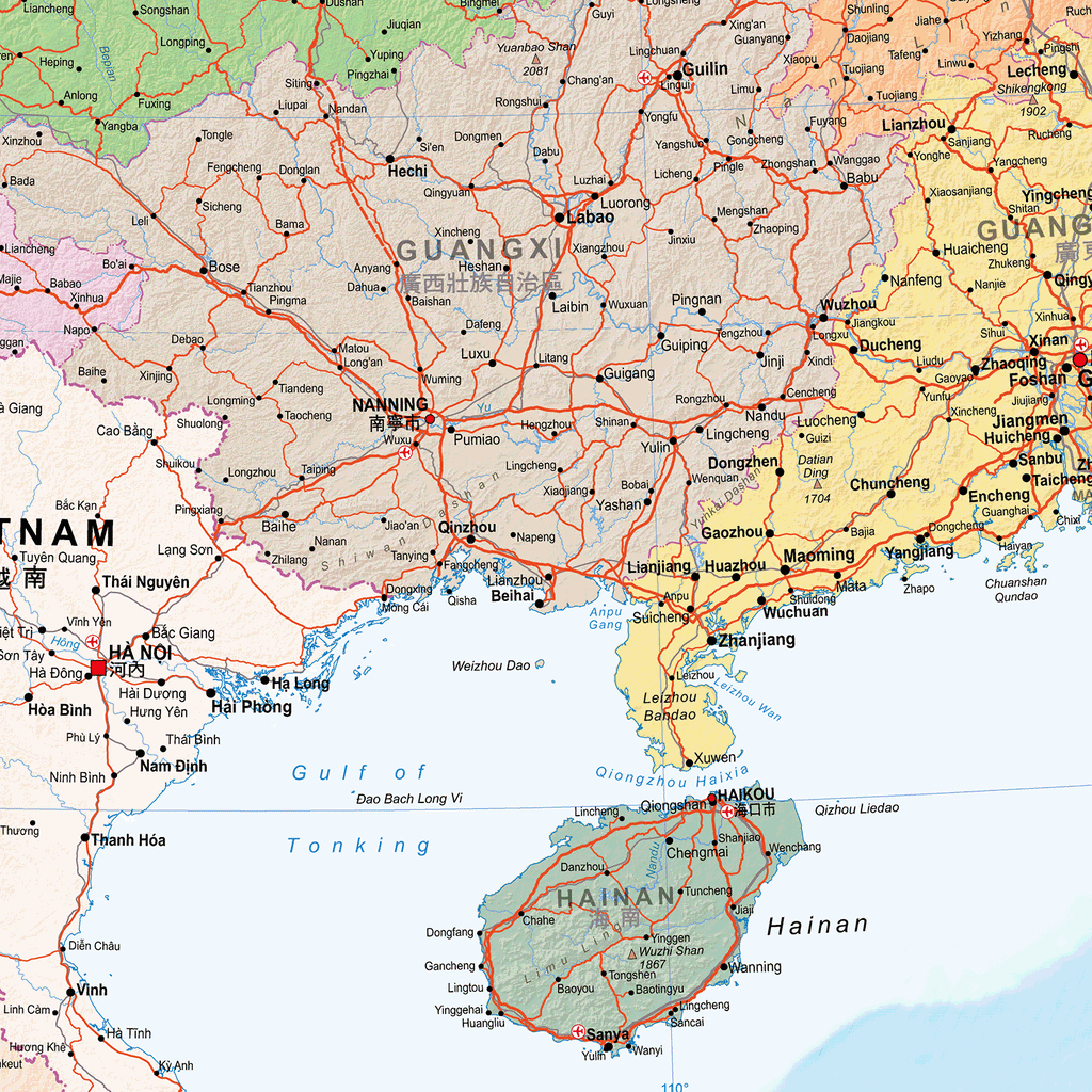 China Political Wall Map, Map of China