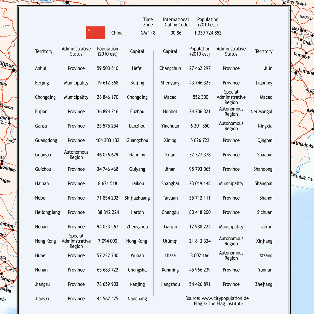 China Political Wall Map, Map of China