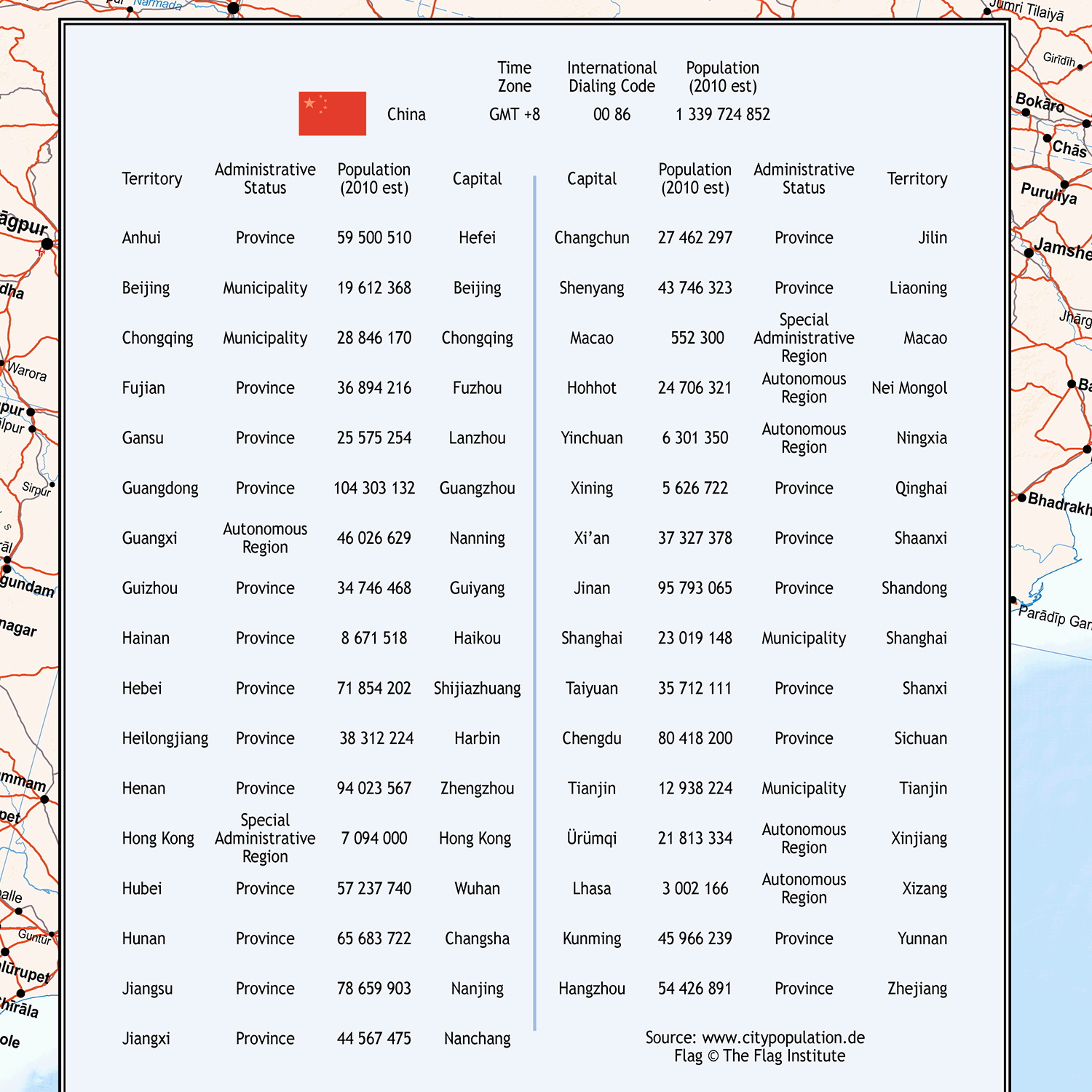 China Political Wall Map, Map of China