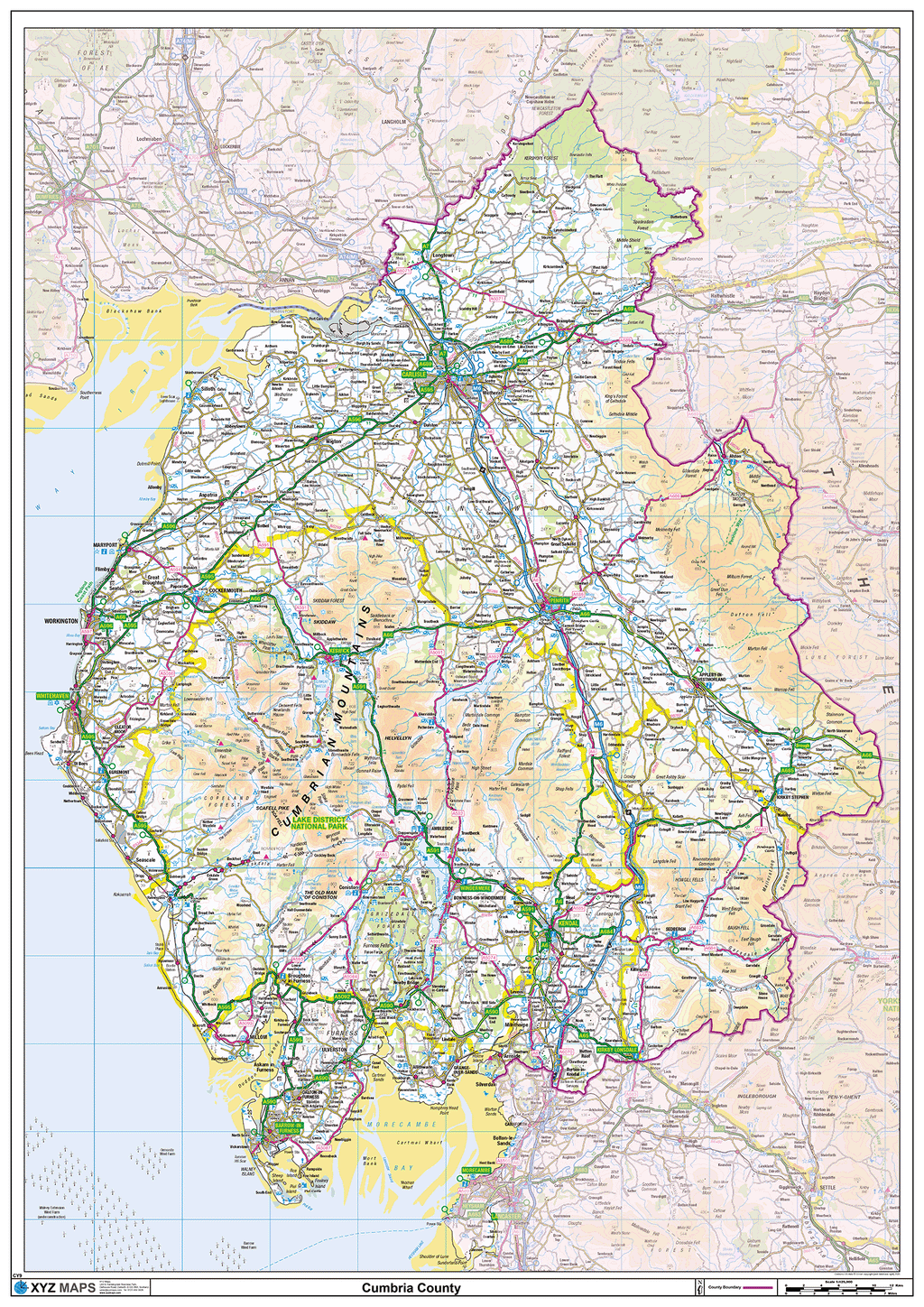 Cumbria County Map - (CY9)