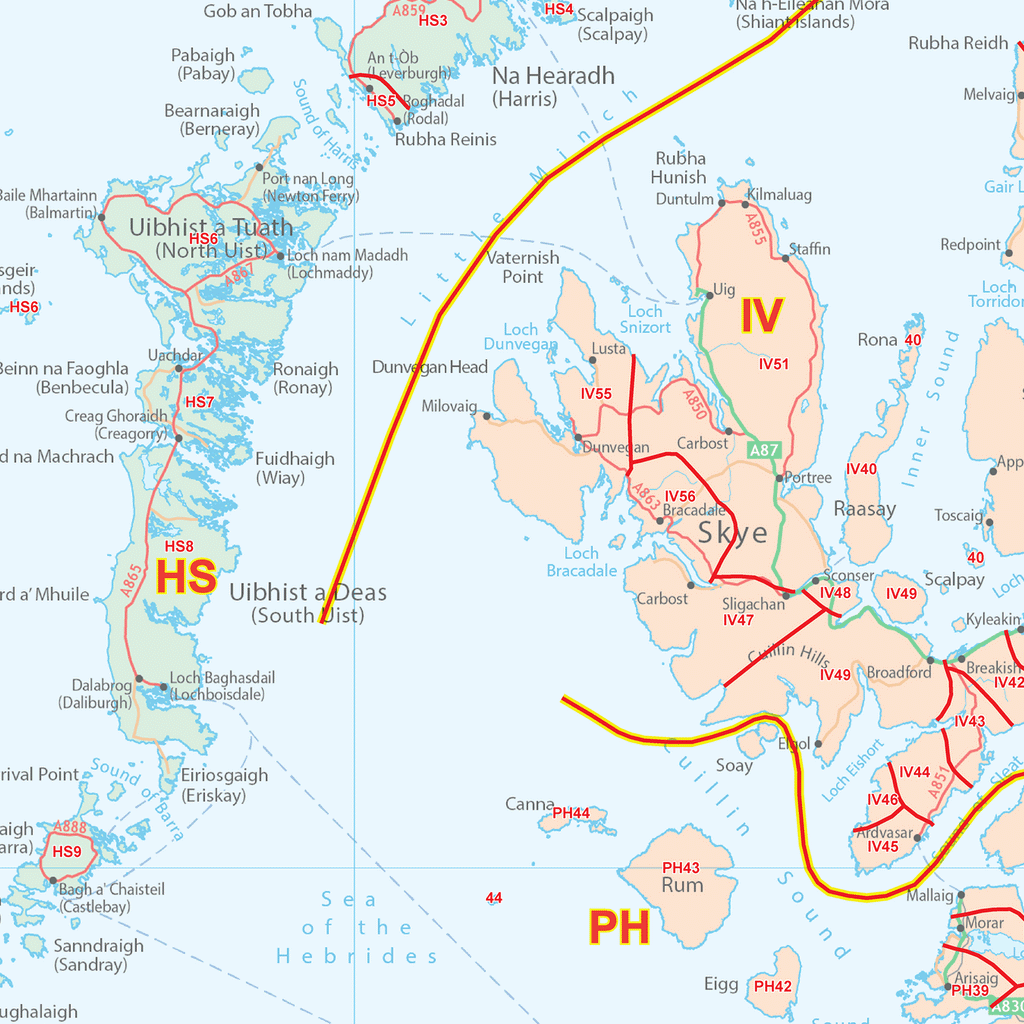 Scotland Postcode District Wall Map - (D10)