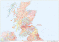 Scotland Postcode District Wall Map - (D10)