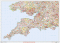 South West England Postcode District Wall Map - (D1)