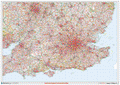 South East England Postcode District Wall Map - (D2)