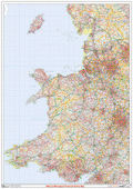 Wales Postcode District Wall Map - (D3)