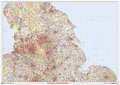 North England Postcode District Wall Map - (D4)