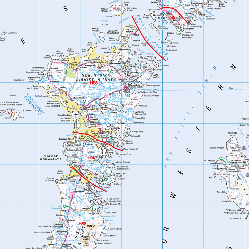 North Scotland Postcode District Wall Map - (D6)