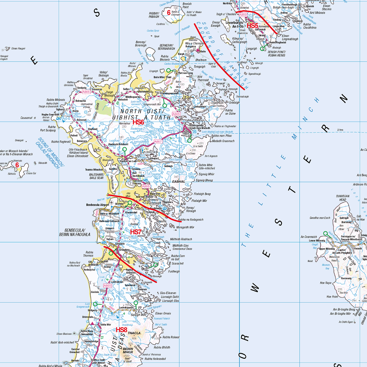 North Scotland Postcode District Wall Map - (D6)