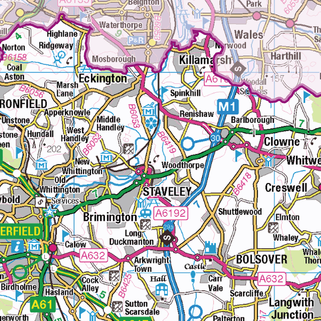 Derbyshire County Map - (CY10)