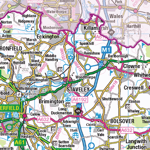 Derbyshire County Map - (CY10)