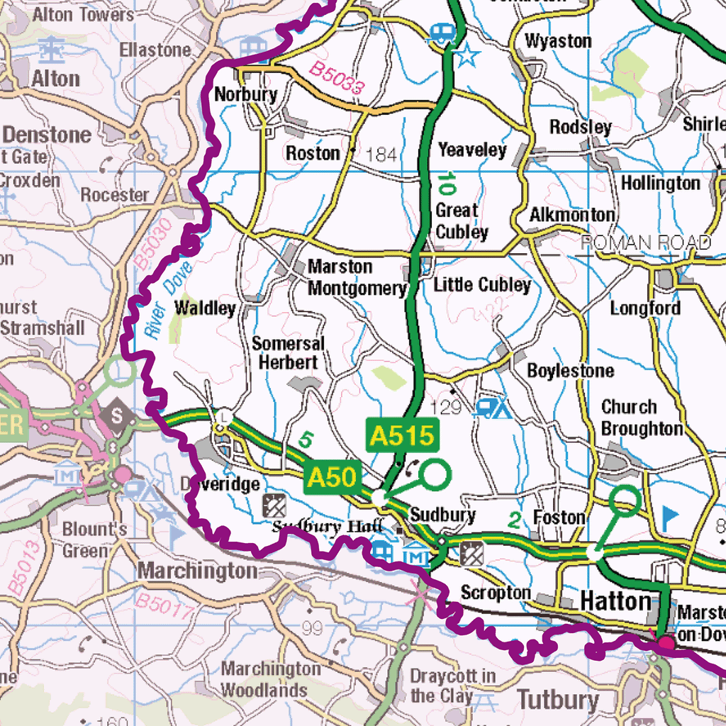 Derbyshire County Map - (CY10)