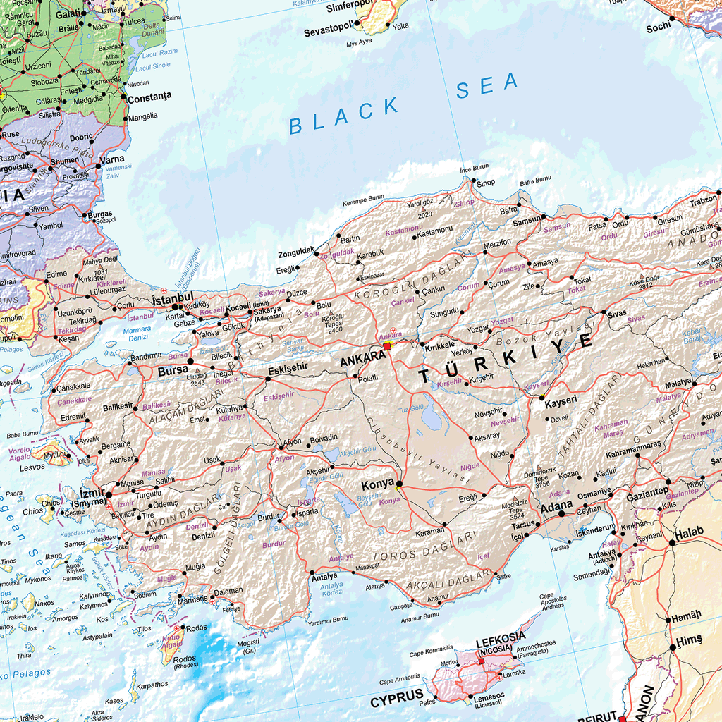Europe Political Wall Map, Map of Europe