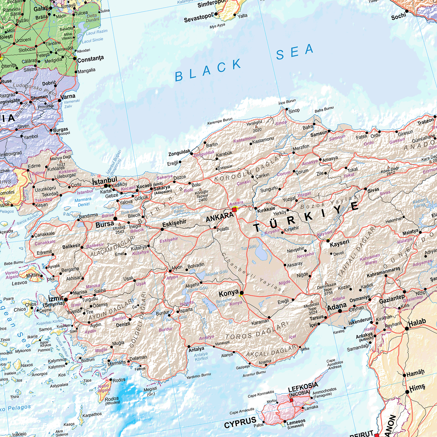 Europe Political Wall Map, Map of Europe