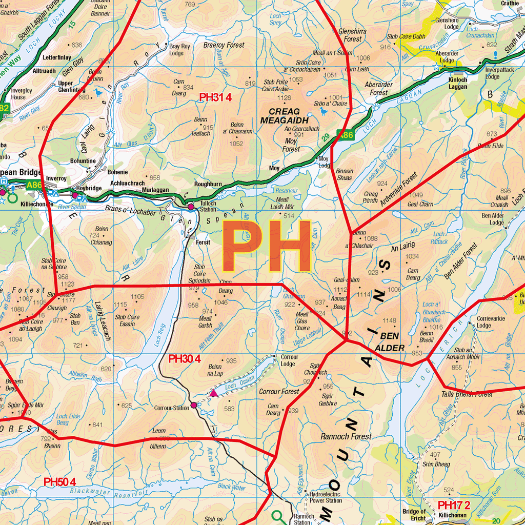 Perth - PH - Postcode Sector Map (G100)