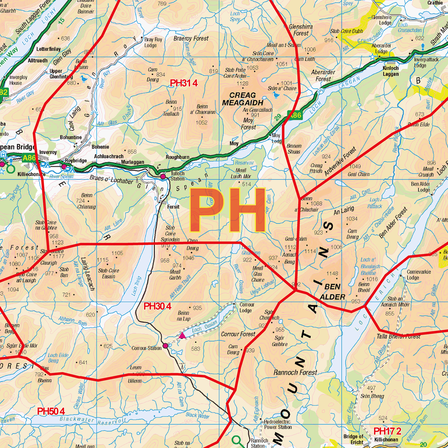 Perth - PH - Postcode Sector Map (G100)