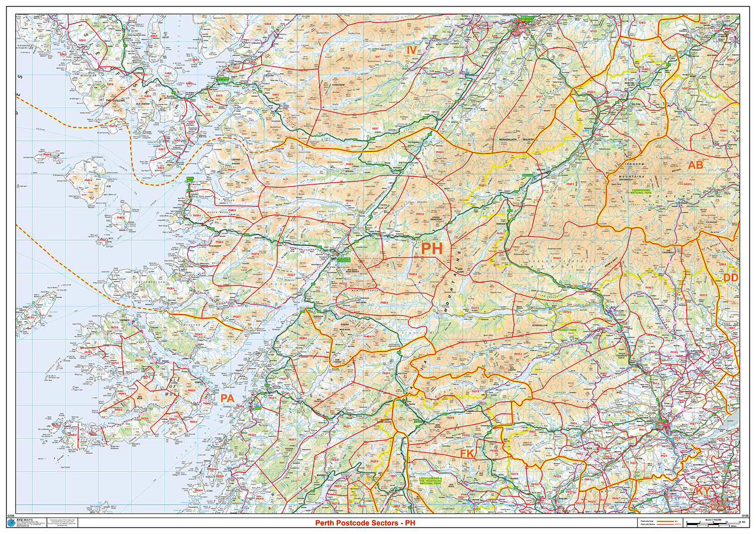 Perth - PH - Postcode Sector Map (G100)