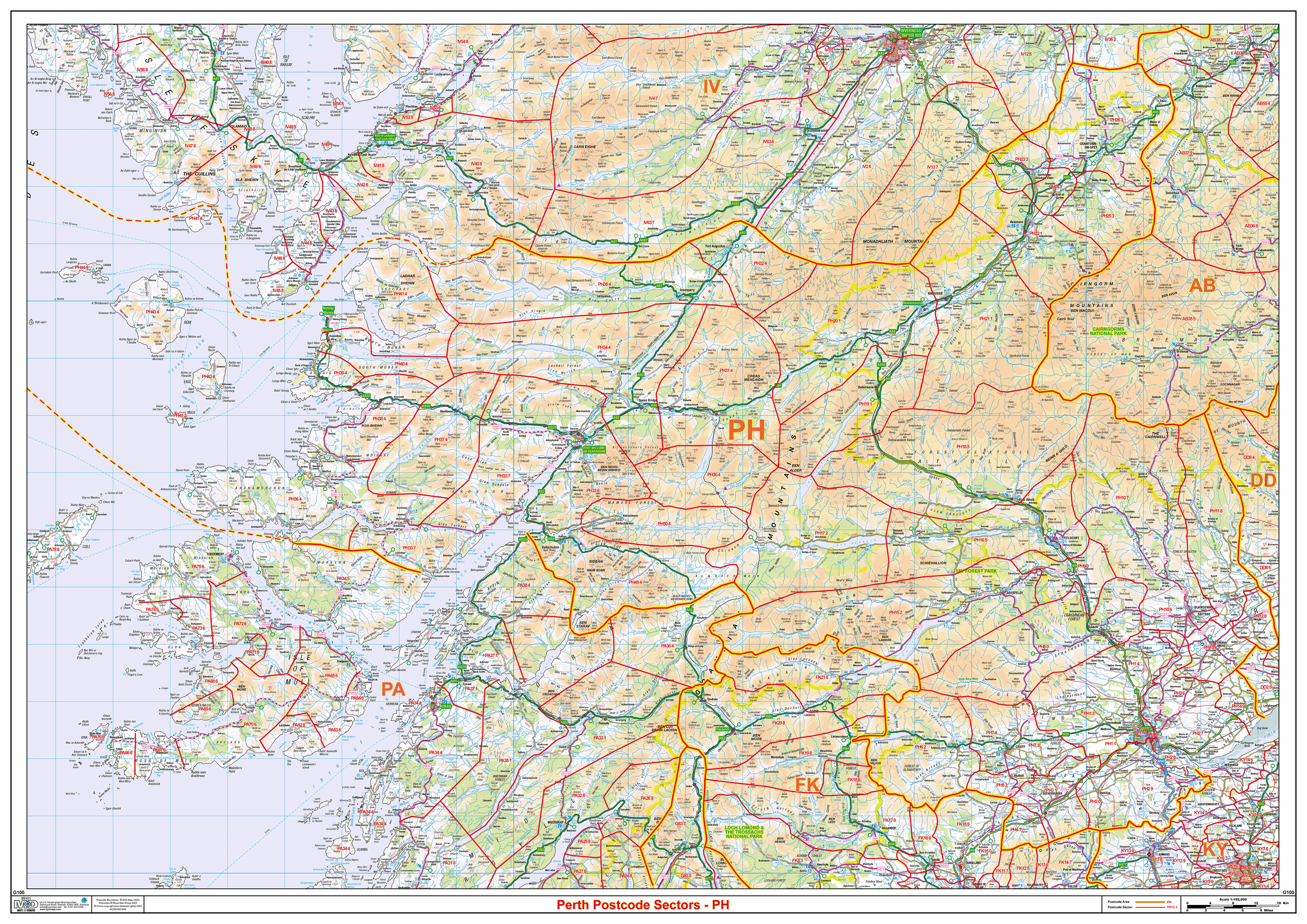 Perth - PH - Postcode Wall Map