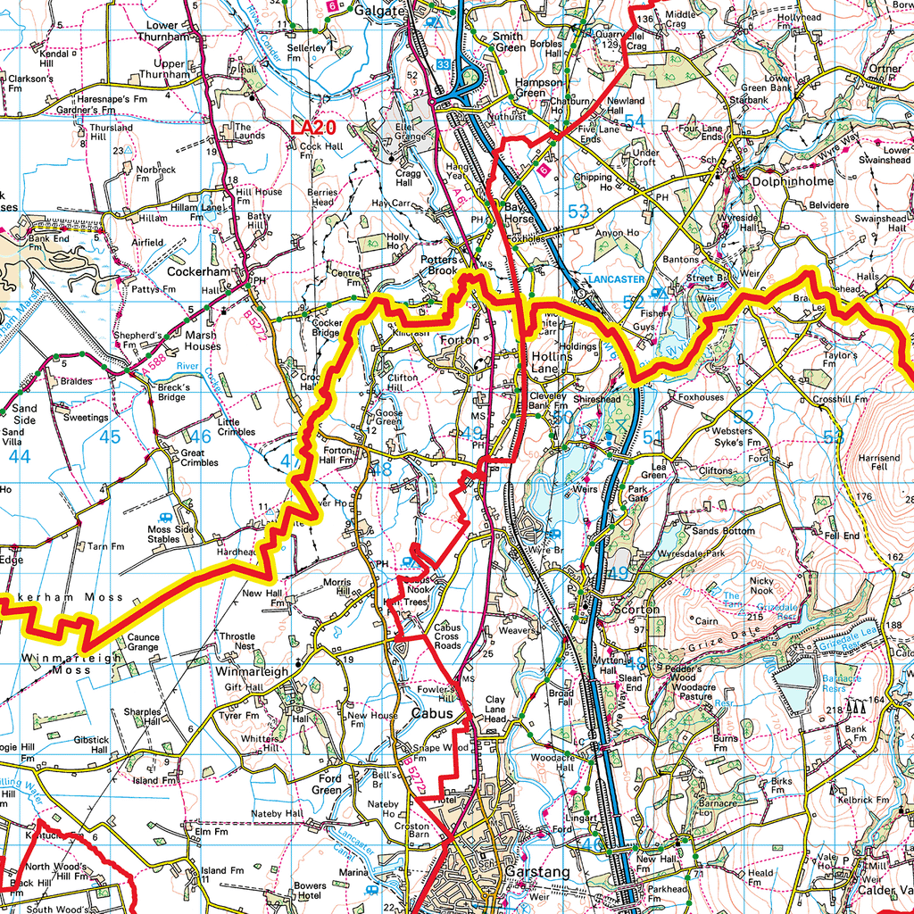Preston - PR - Postcode Sector Map (G103)