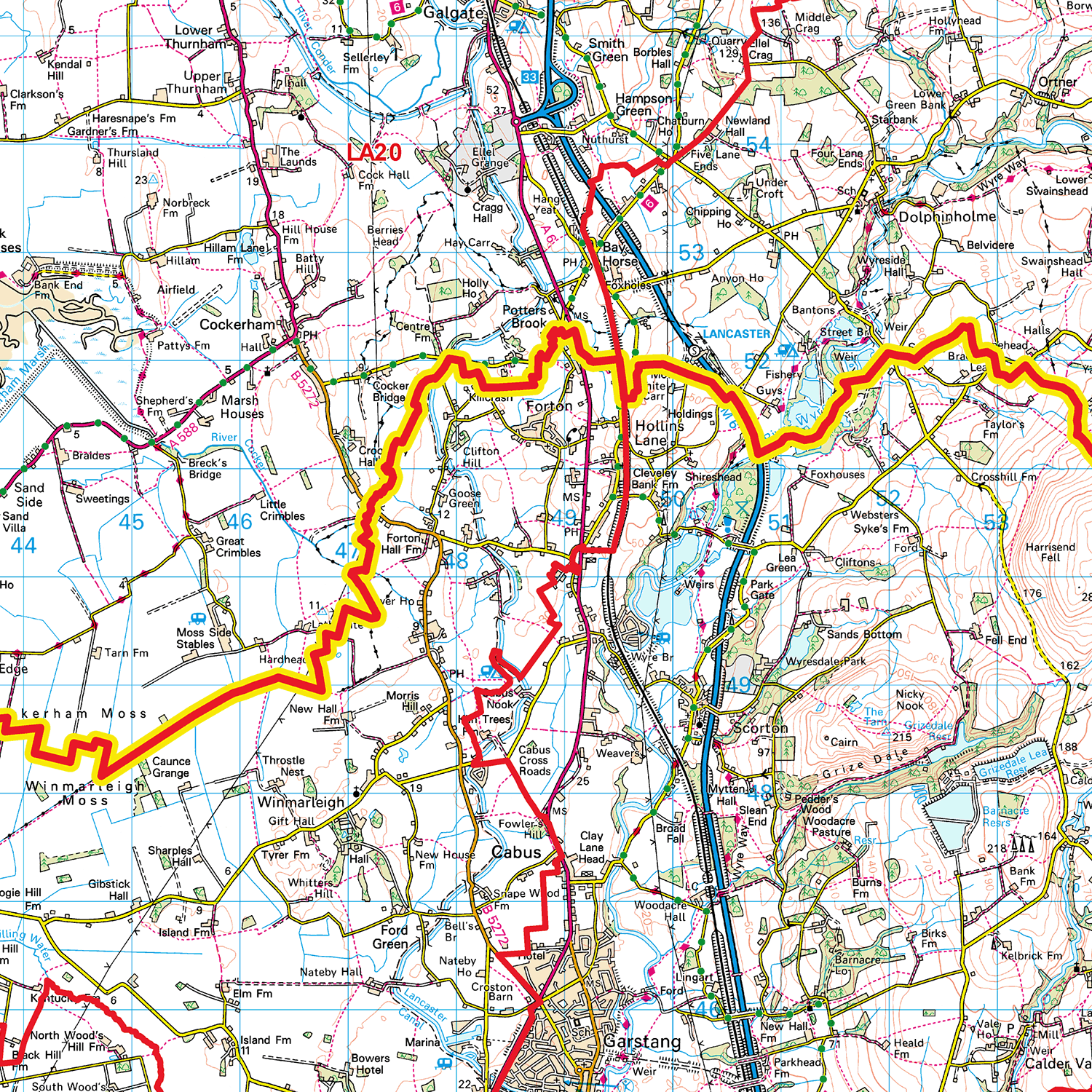 Preston - PR - Postcode Sector Map (G103)