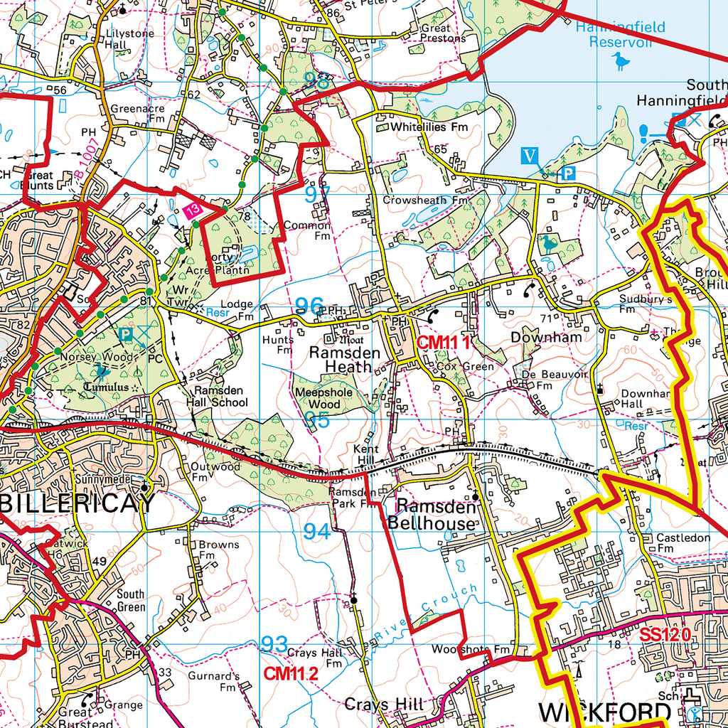Romford - RM - Postcode Sector Map (G104)